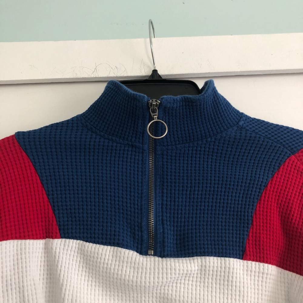 NEW HOLLISTER waffle circle ring quarter zip - Picture 2 of 3